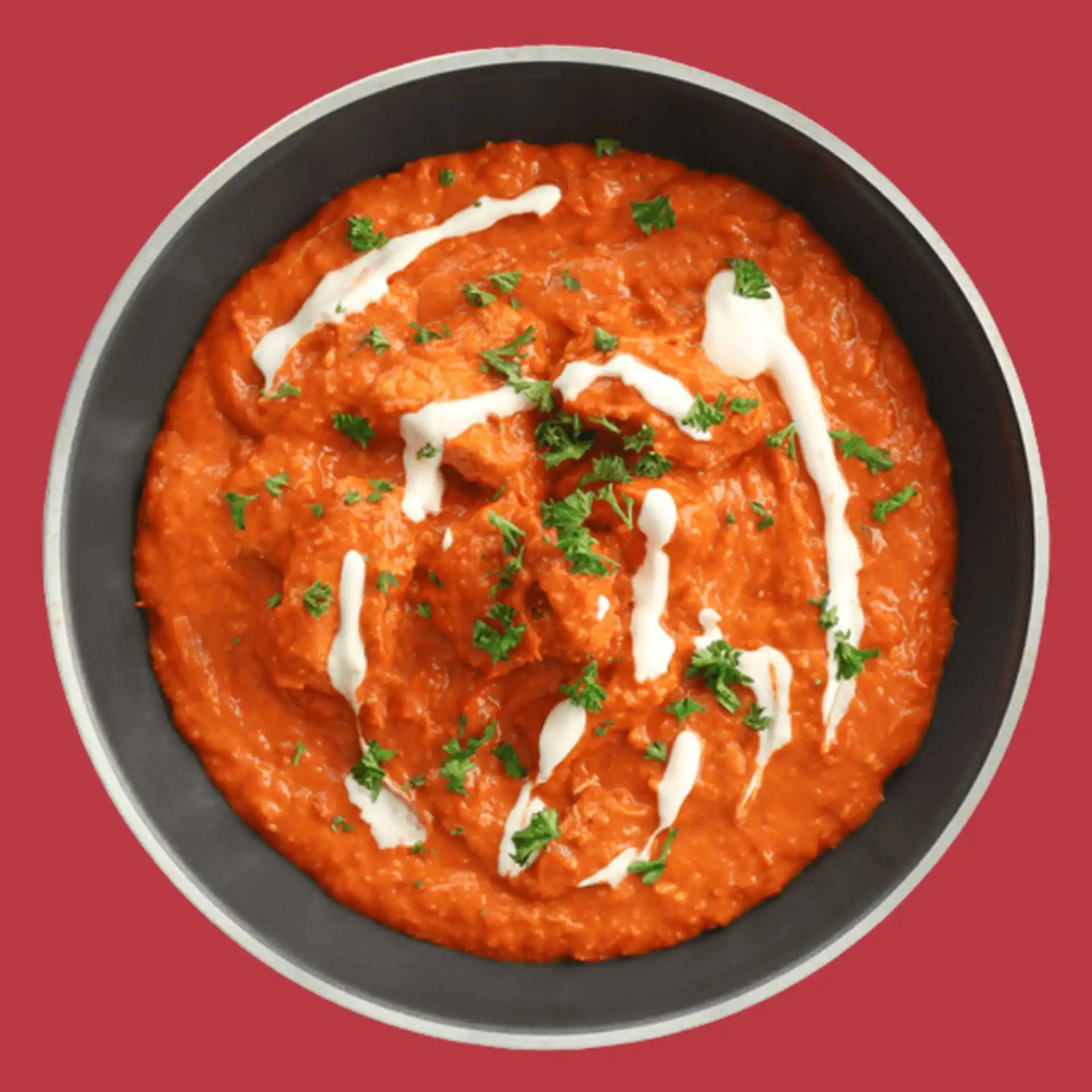 Delicious Butter Chicken cooked with pure desi ghee at Samosa House Calgary