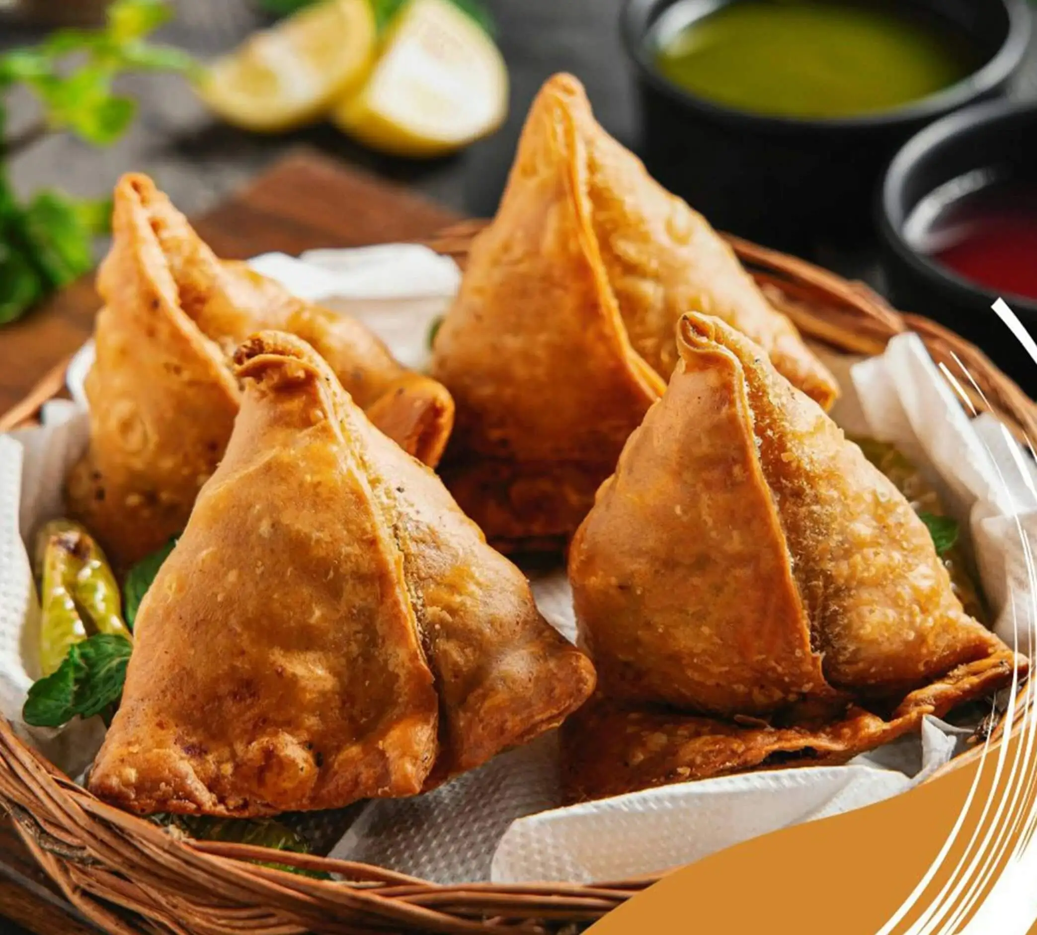 Veg Handmade Samosa - Crispy Indian snack at Samosa House Calgary